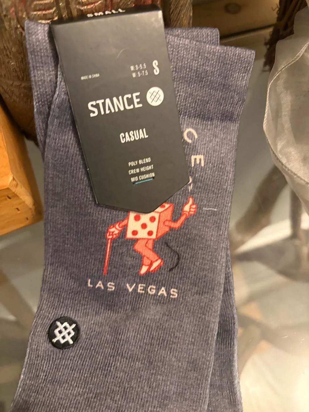 Stance Men’s Las Vegas Navy Crew Socks. NWT. Size small